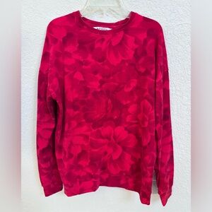 Athleta Red Floral Sweatshirt